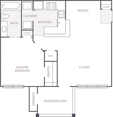 a floor plan of a bedroom apartment